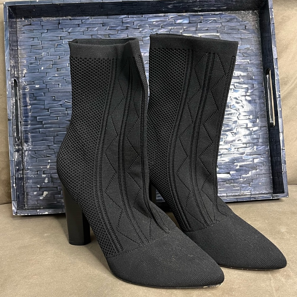 EUC black Catherine Malandrino sock booties - size 10. Comfortable and cute